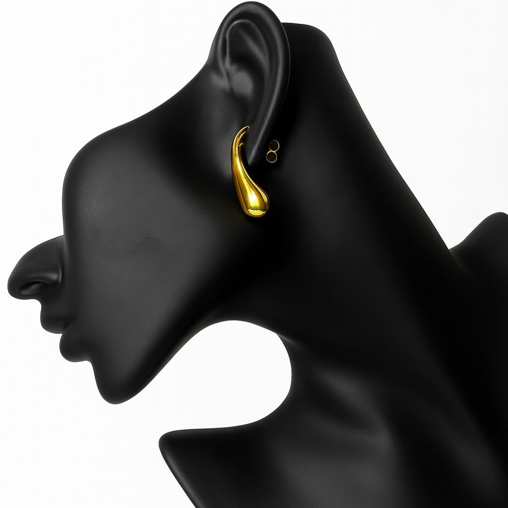 Edelstahl Ohrringe Tropfen 18 Karat Vergoldung